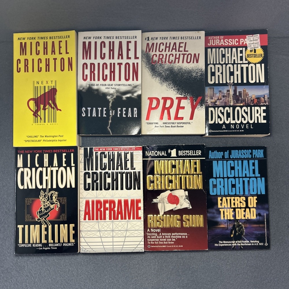 Michael Crichton Bundle Lot of‎ 8 Paperback Books
